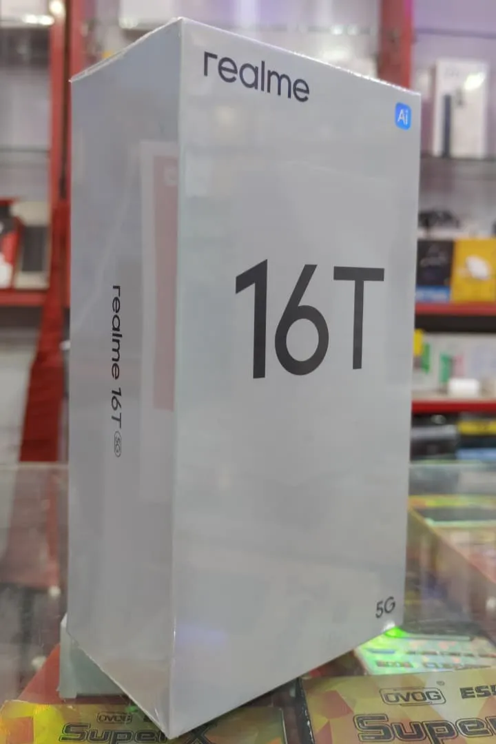 realme 16T 5G box on the shop counter