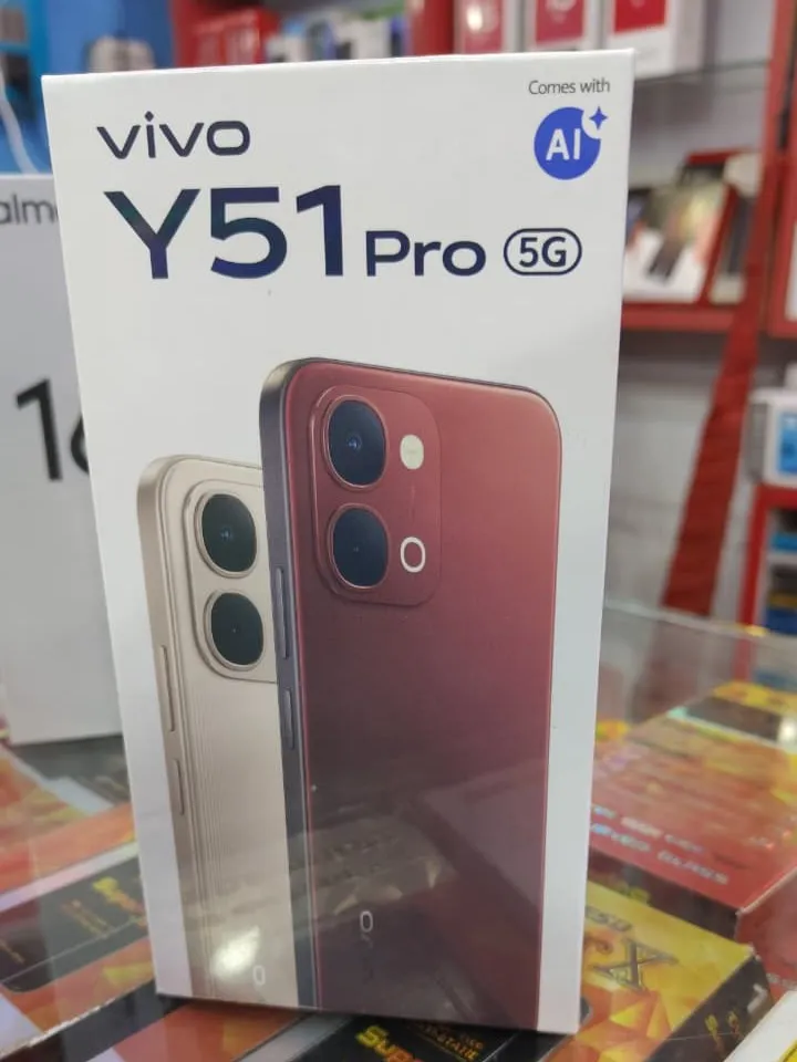 vivo Y51 Pro 5G box on the shop counter